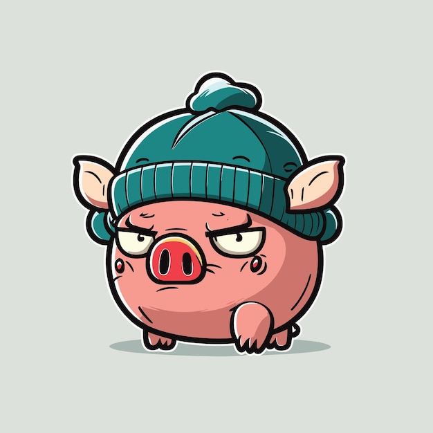 Vector illustration of a pig