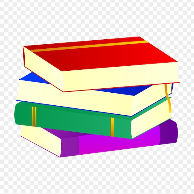 Vector vector illustration of pile of book on transparent background