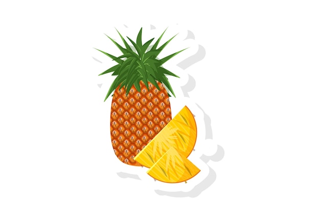 Vector Illustration Pineapple Sticker