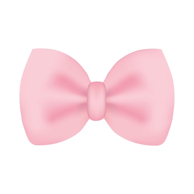 Vector illustration of a pink bow realism