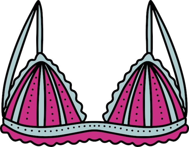 Vector illustration of pink bralette