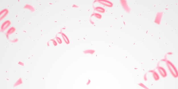Illustrazione vettoriale di coriandoli rosa per uno sfondo di festa divertente