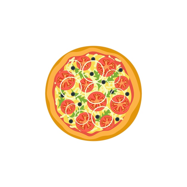 vector illustration of pizza on isolate background Traditional italian fast food Top view meal European snack