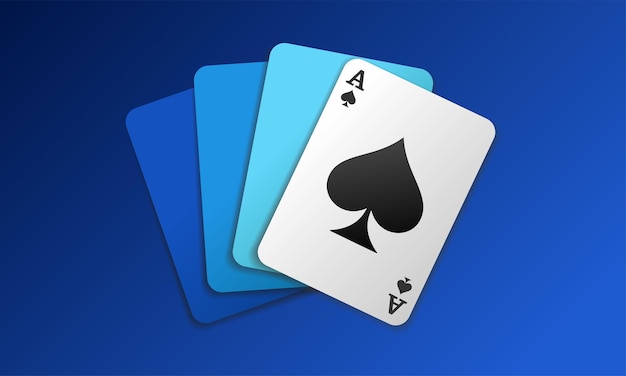 Vector illustration of playing card Deck of playing card with open ace spade