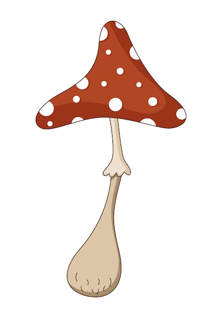 Vector vector illustration of poisoned mushroom in a flat style vector illustration