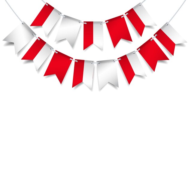 Vector Illustration of Poland Independence Day Garland with the flag of Poland on a white background