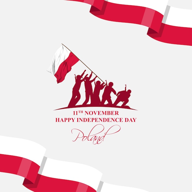 Vector illustration of Poland Independence Day social media feed template