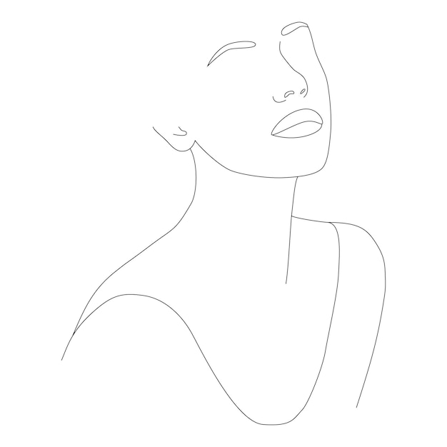 Illustrazione vettoriale ritratto del minimalismo boho faccia