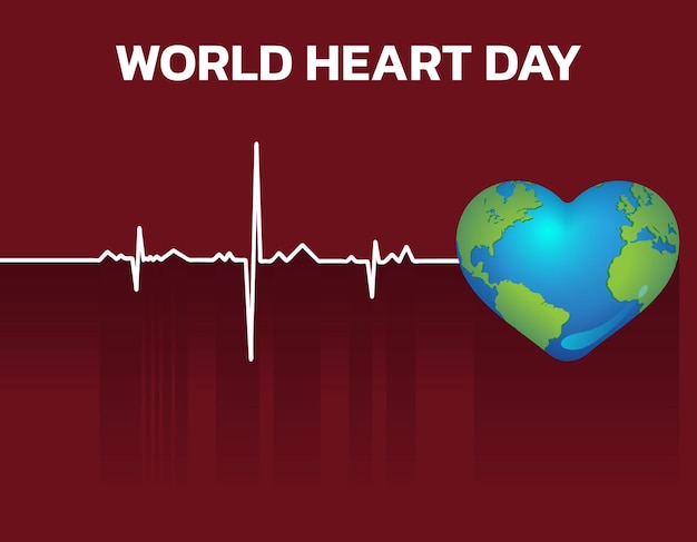 Illustrazione vettoriale poster o banner per lo sfondo della giornata mondiale del cuore