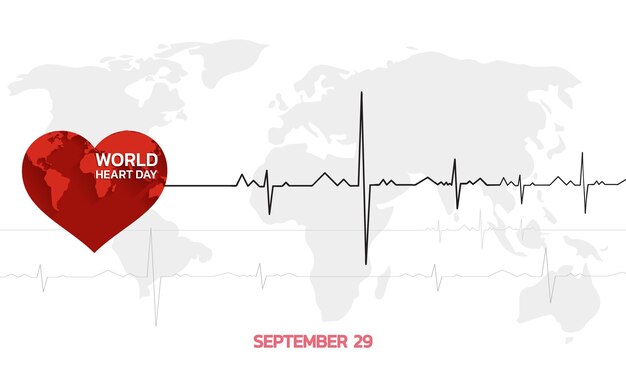 Vettore illustrazione vettoriale poster o banner per lo sfondo della giornata mondiale del cuore