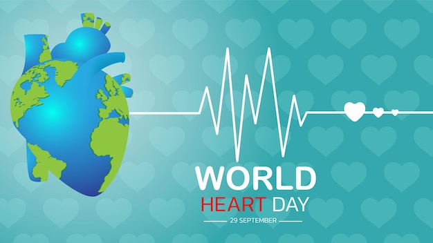 Vector Illustration Poster Or Banner for World Heart Day Background