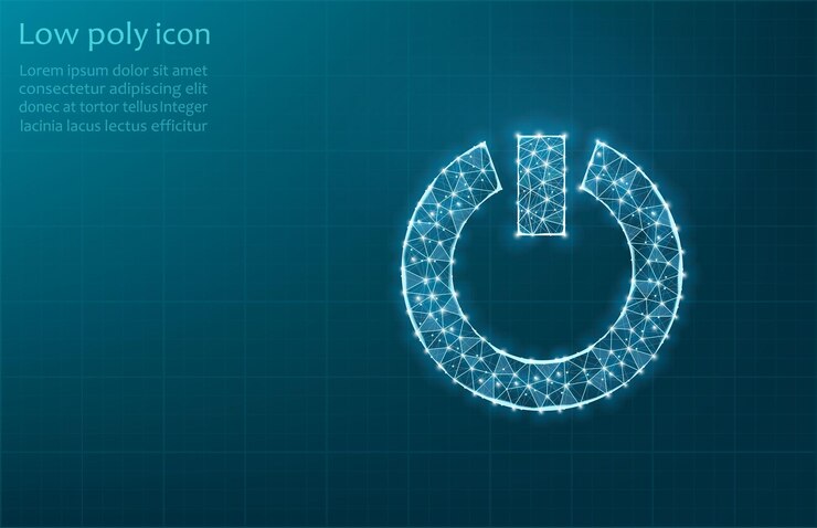 Vector vector illustration of power button energy electrical technology concept power button icon