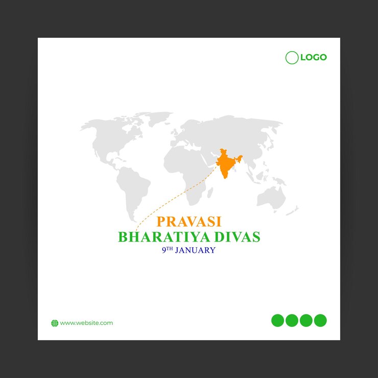 वेक्टर vector illustration of pravasi bharatiya divas social media feed template