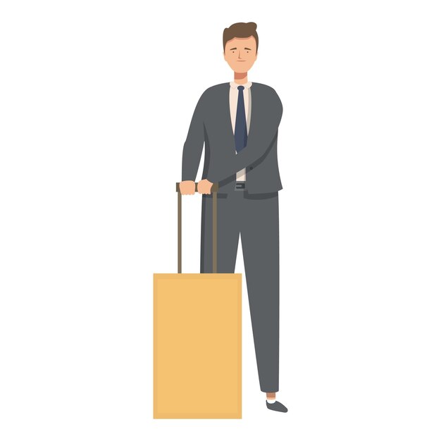 Vector vector illustration of a professional male in a suit holding a briefcase