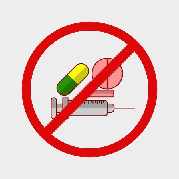 Vector illustration of prohibited drug use