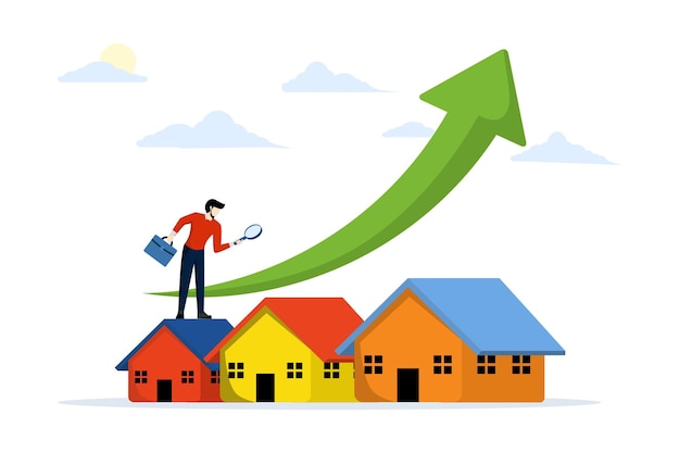 vector illustration of the property industry concept with the character Choosing a new house