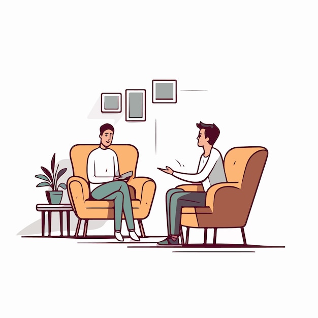 Vector vector illustration of a psychotherapy concept