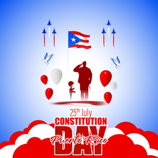 Vector illustration for Puerto Rico Constitution day