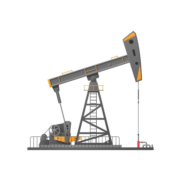 Vector the vector illustration of a pump jack is isolated on a white background