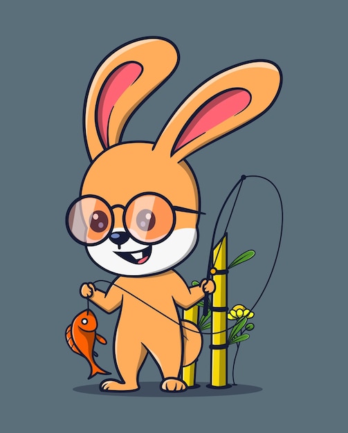 Premium Vector  Vector illustration of a rabbit in glasses