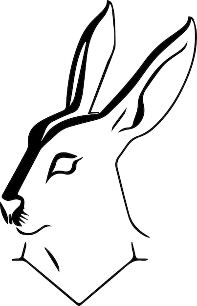 Vector illustration of a rabbit head for logo symbol sticker tattoo tshirt design simple flat d