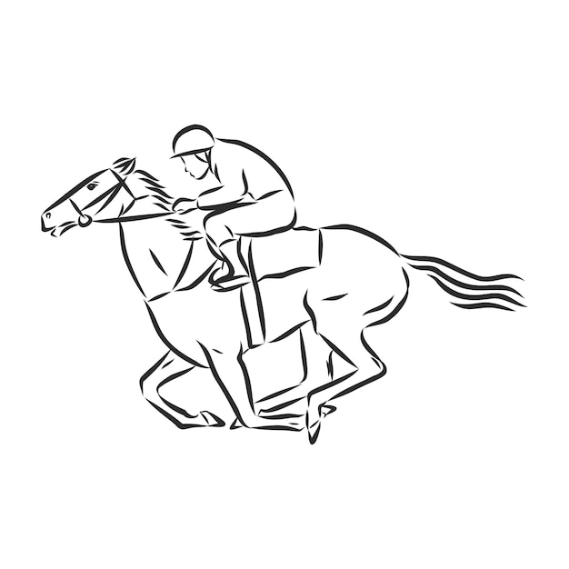 Vector illustration of a racing horse and jockey