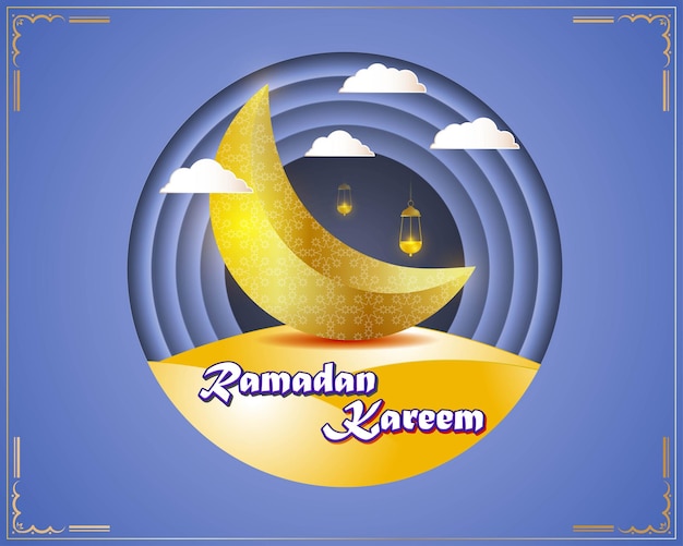 Vector vector illustration of ramadan kareem greeting