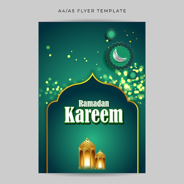 Vector illustration of ramadan kareem social media story feed mockup template