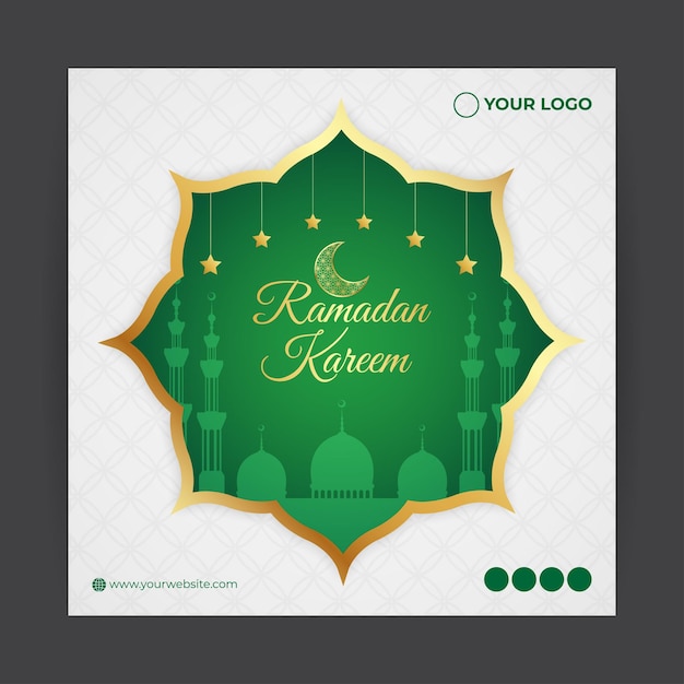 Vector illustration of Ramadan Kareem social media story feed mockup template