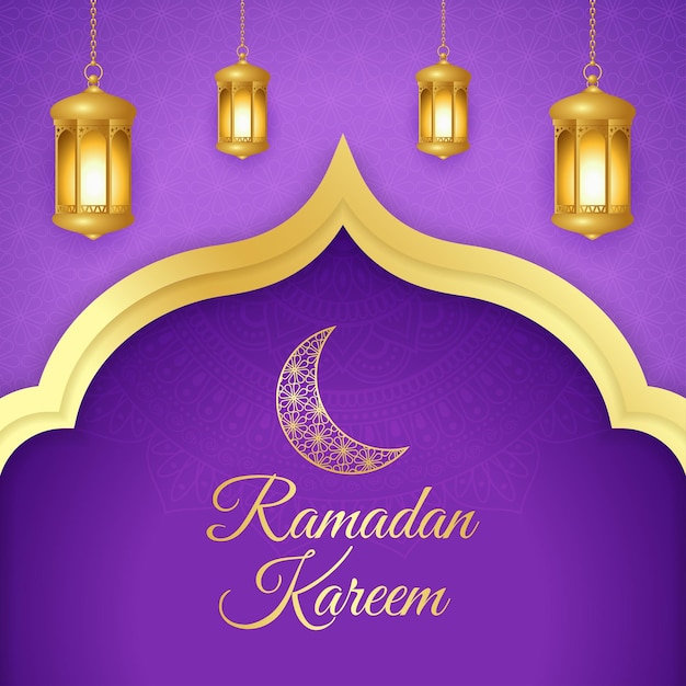 Illustrazione vettoriale di ramadan kareem augura saluto