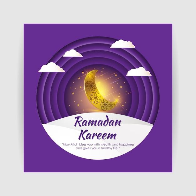 Vector illustration of Ramadan Kareem wishes greeting