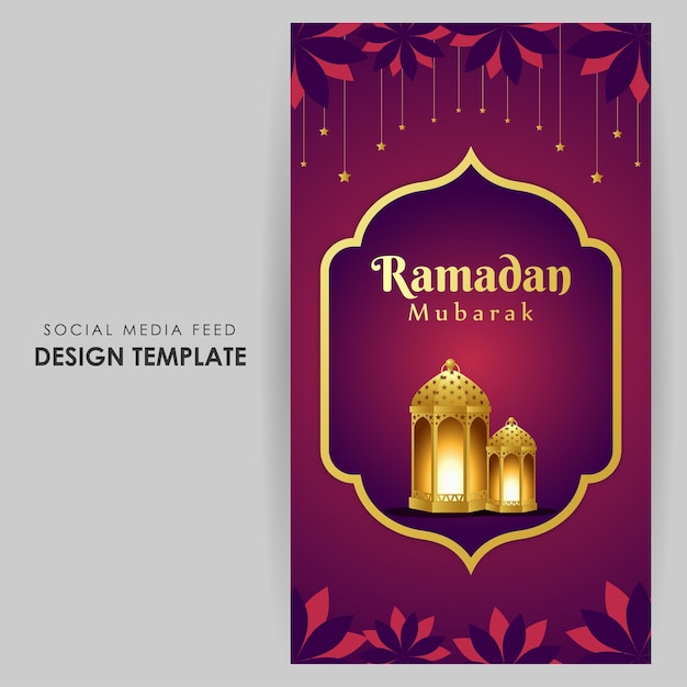 Vector vector illustration of ramadan social media feed template