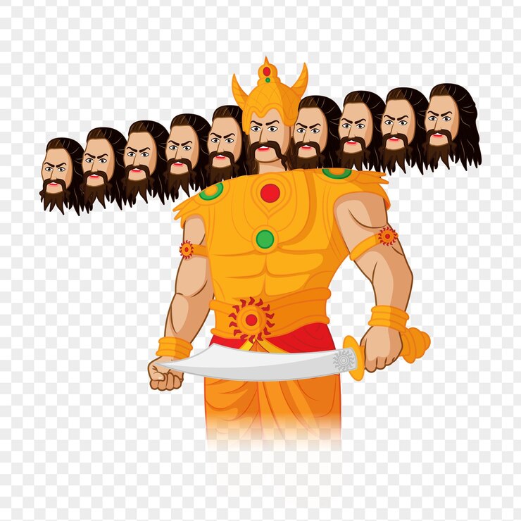 वेक्टर vector illustration of ravana on transparent background