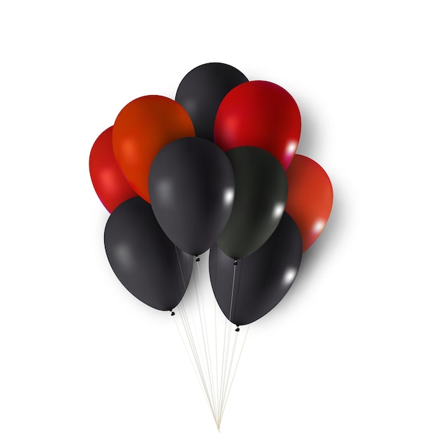 Векторная иллюстрация реалистичная 3d коллекция воздушных шаров на прозрачном фоне для вечеринки