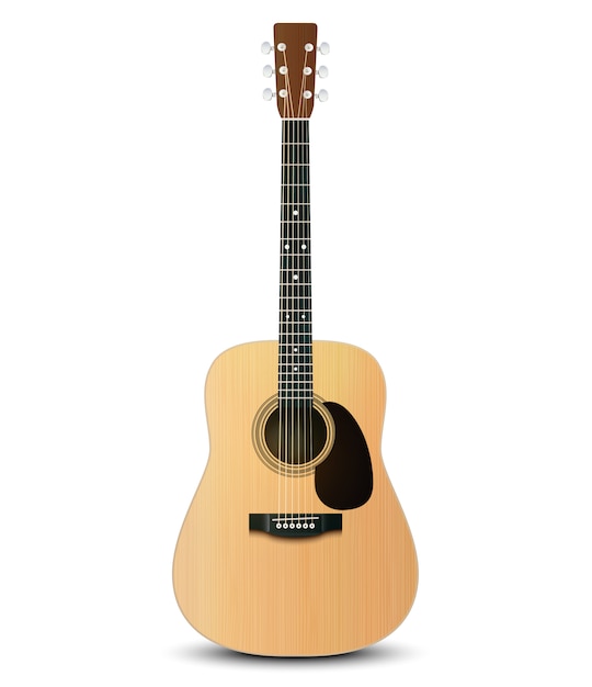 Vector vector illustration of realistic acoustic guitar