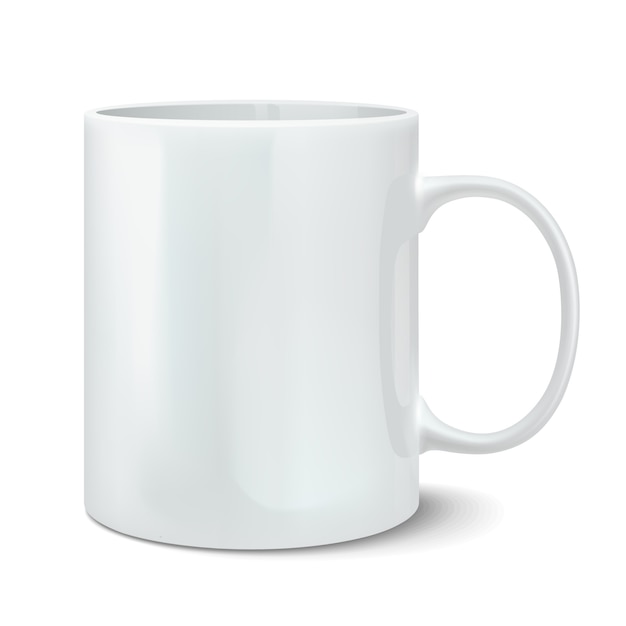 Vector vector illustration of realistic white mug