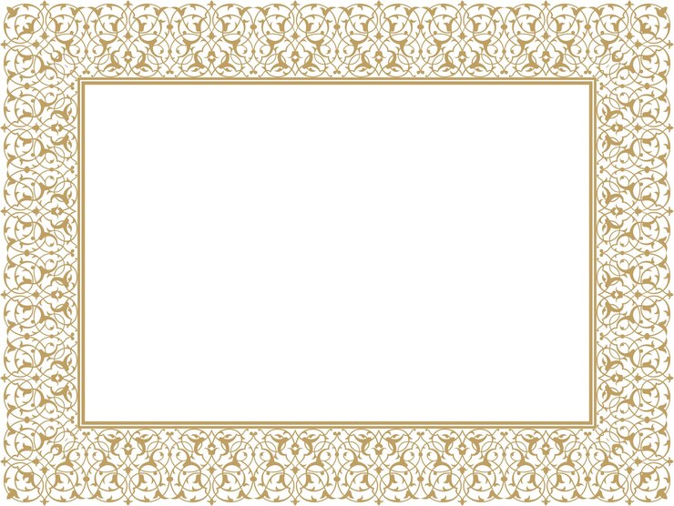 Vector illustration for rectangular shape gold frame traditional islamic design