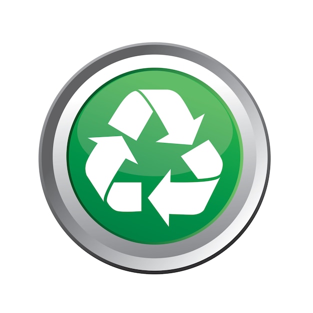 Vector illustration of Recycle button isolated on white