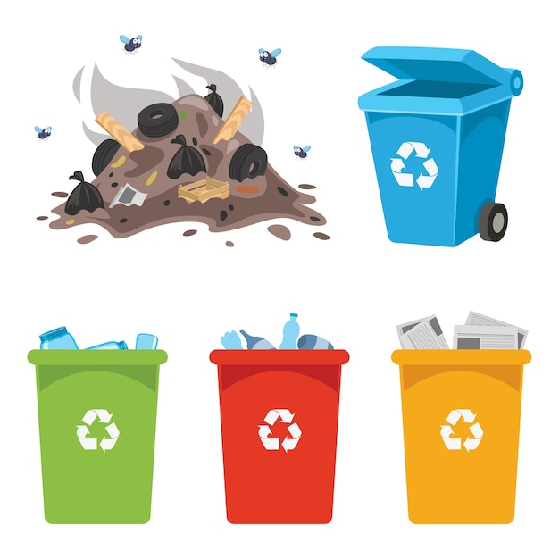 Vector vector illustration of recycling bin