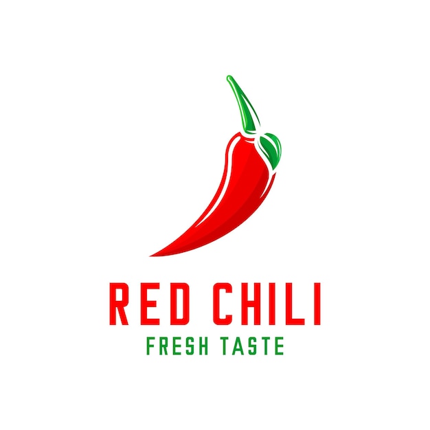 Illustrazione vettoriale del logo del peperoncino rosso logo del ristorante logo del mercato