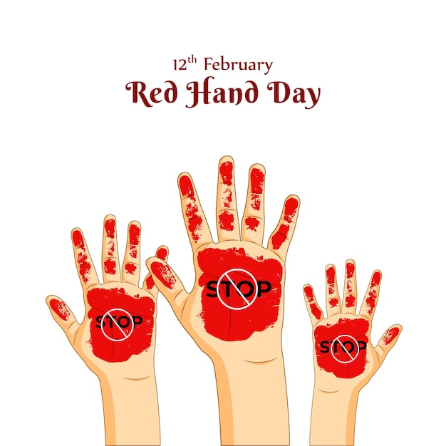 Векторная иллюстрация шаблона социальных сетей Red Hand Day