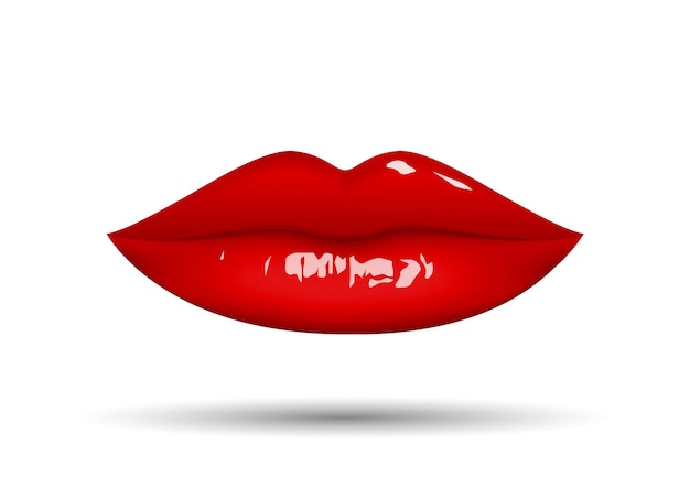 Vector illustration Red lips