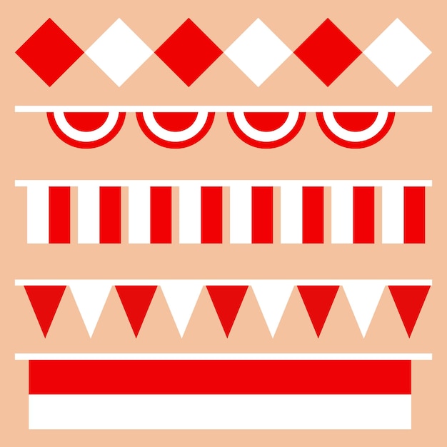 Vector illustration of red and white color geometry