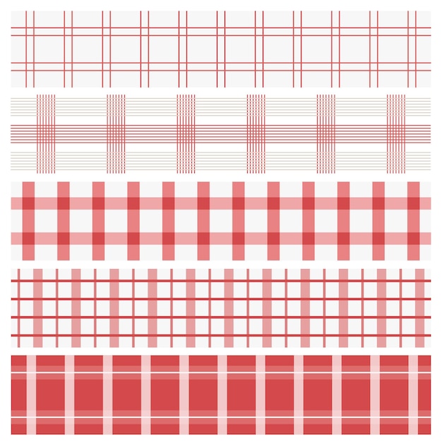 Vector illustration of redcolored checked patterns