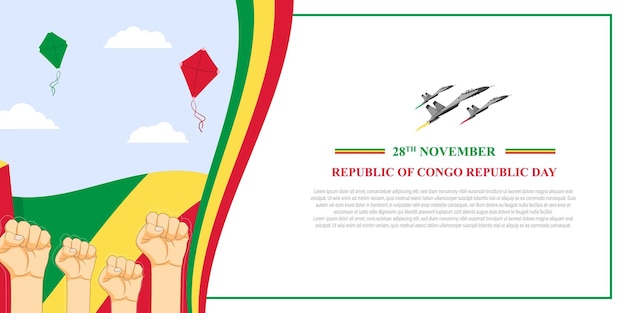 Vector illustration of republic of congo republic day social media feed template