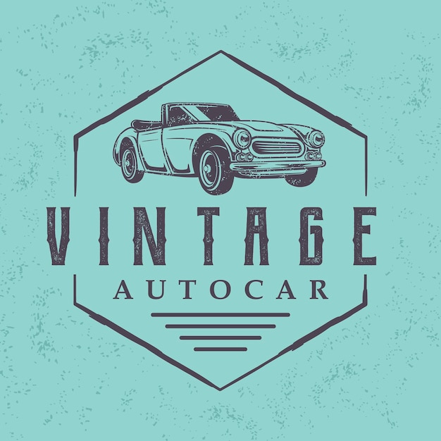 Vettore illustrazione vettoriale di auto retrò con stile vintage per modello di logo classico