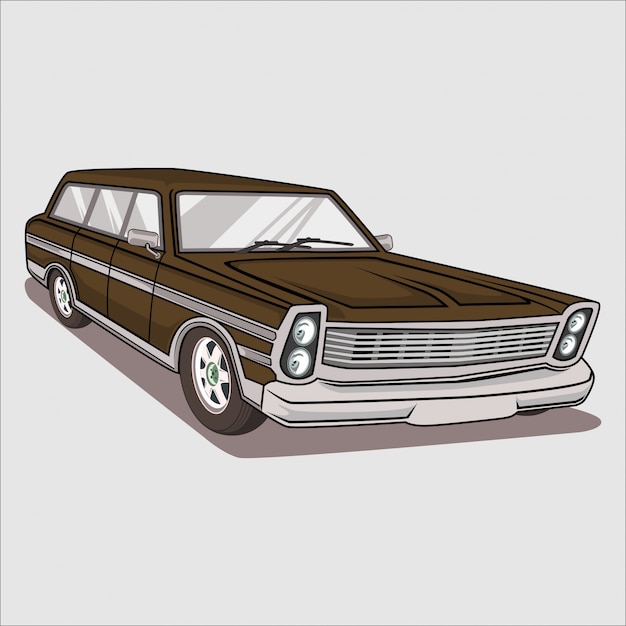 Vector illustration retro, classic, vintage car, chevrolet 1953