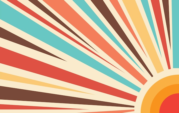 vector illustration retro orange blue sunburst background template