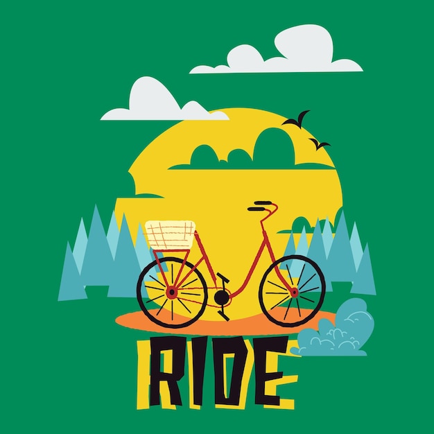 Premium Vector | Vector illustration ride bycicle