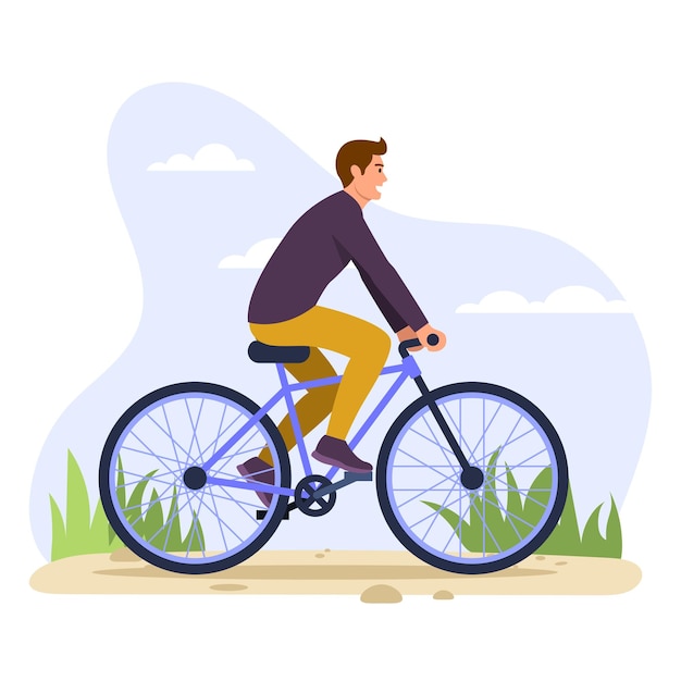 Man with a bike sale
